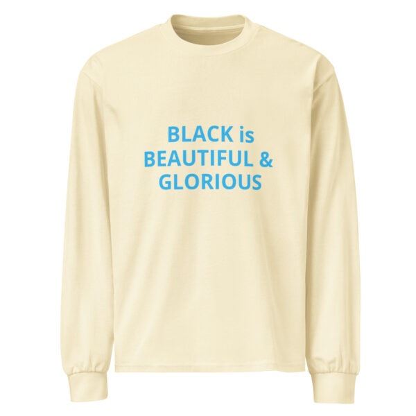 Black is Beautiful & Glorious - Premium heavyweight long sleeve shirt - Image 10