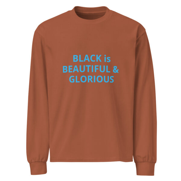 Black is Beautiful & Glorious - Premium heavyweight long sleeve shirt - Image 7