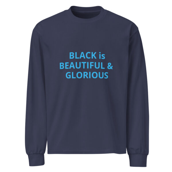 Black is Beautiful & Glorious - Premium heavyweight long sleeve shirt - Image 4