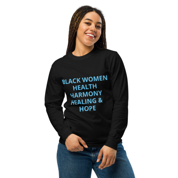 Black Women Health, Healing, Harmony & Hope - Garment-dyed heavyweight long-sleeve shirt