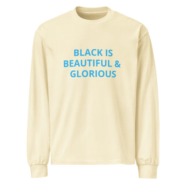 Black Is Beautiful & Glorious - Premium heavyweight long sleeve shirt - Image 18