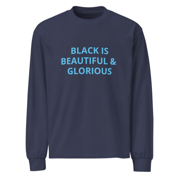 Black Is Beautiful & Glorious - Premium heavyweight long sleeve shirt - Image 12