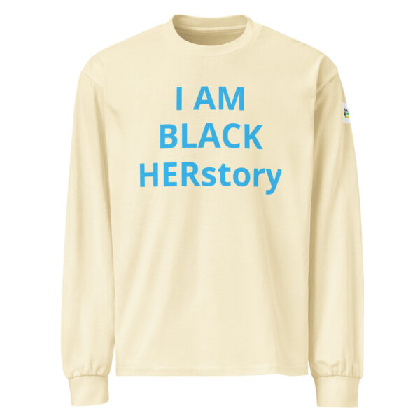 I am Black HERstory - BACE logo on left arm - Premium heavyweight long sleeve shirt - Image 34