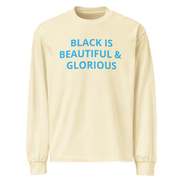 Black Is Beautiful & Glorious - Premium heavyweight long sleeve shirt - Image 25