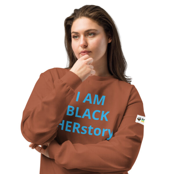 I am Black HERstory - BACE logo on left arm - Premium heavyweight long sleeve shirt - Image 18