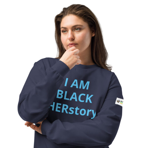 I am Black HERstory - BACE logo on left arm - Premium heavyweight long sleeve shirt - Image 16