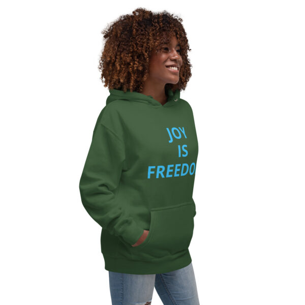 Joy Is Freedom (front), Freedom is Joy (back) - Unisex Hoodie - Image 45