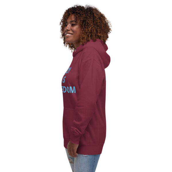 Joy Is Freedom (front), Freedom is Joy (back) - Unisex Hoodie - Image 35