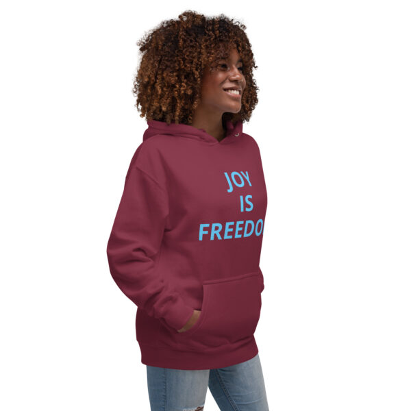 Joy Is Freedom (front), Freedom is Joy (back) - Unisex Hoodie - Image 36