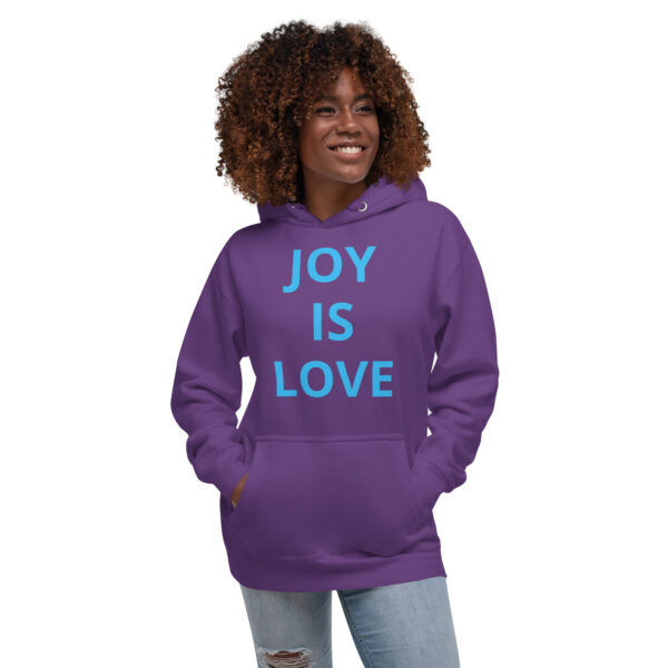 Joy Is Love (front) & Love Is Joy (back) - Unisex Hoodie - Image 3