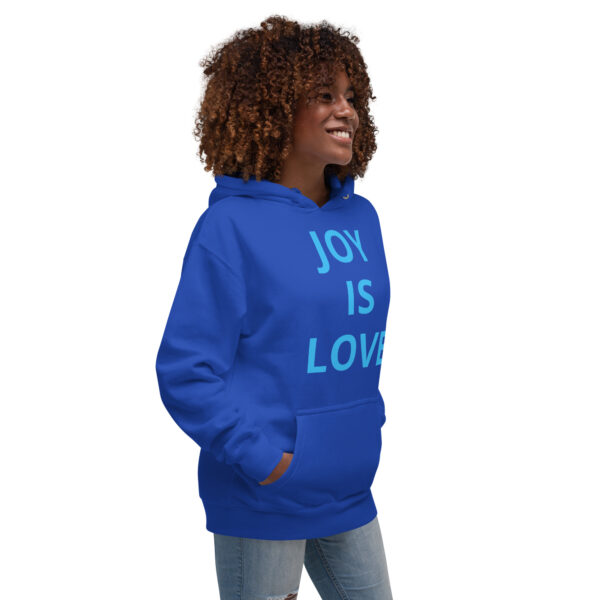 Joy Is Love (front) & Love Is Joy (back) - Unisex Hoodie - Image 2